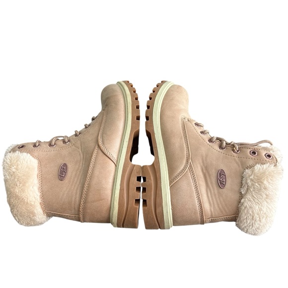 Lugz‎ Boots Women's 9 Empyre Hi Fur Faux Lace Up Parker Workwear Winter Beige - Picture 6 of 11